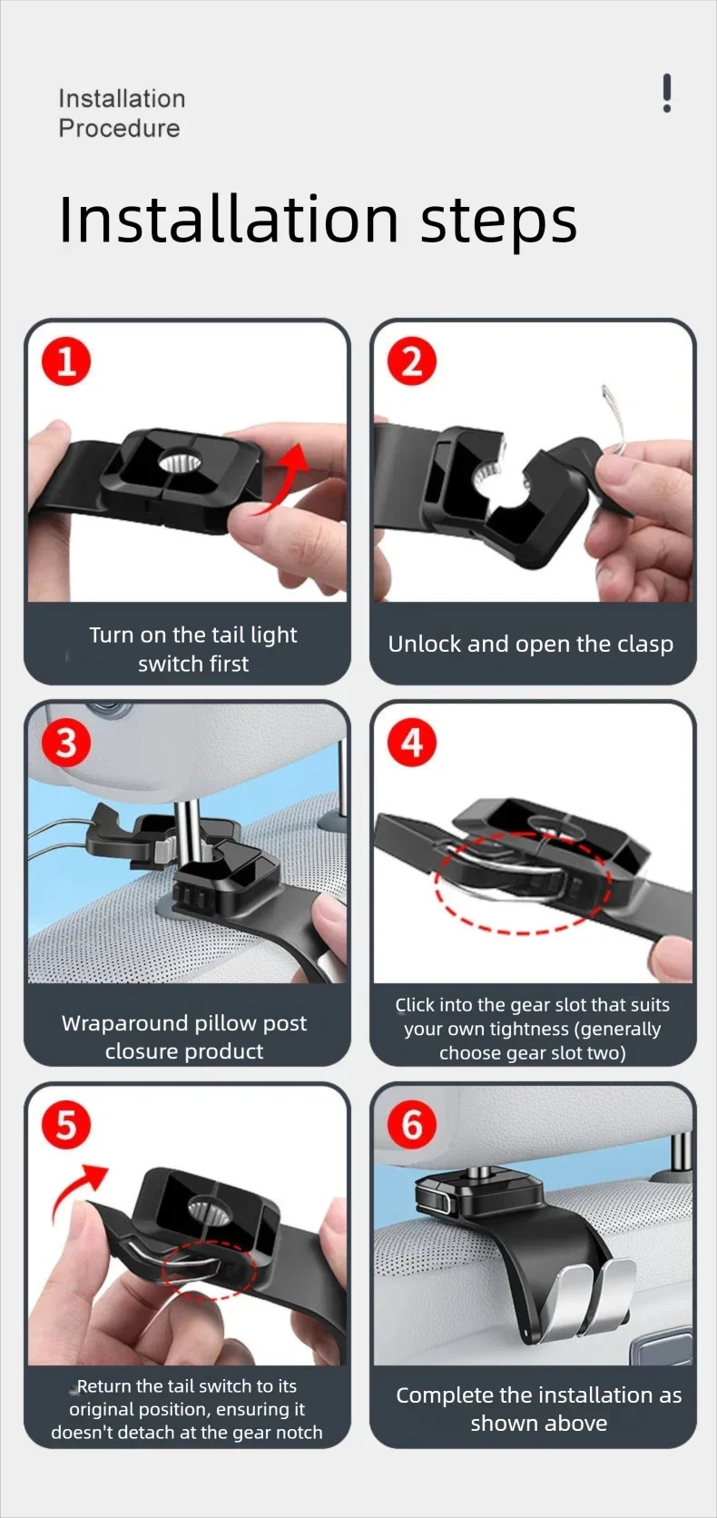 Multifunctional Car Seat Headrest Hook Organizer