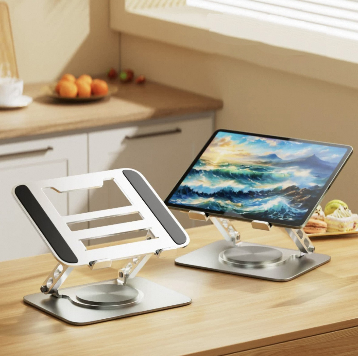 360° Rotatable Adjustable Laptop Stand, Foldable Ergonomic Computer Stand for Desk