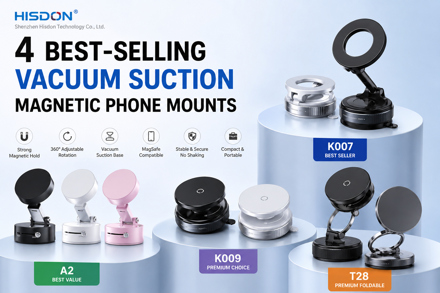 4 Best-Selling Vacuum Suction Magnetic Phone Mounts: Which One Is Right for Your Market?